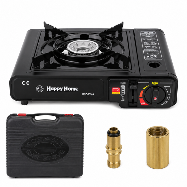 Портативна газова плита Happy Home BDZ-155A з п'єзопідпалом та кейсом для кемпінгу і туризму BDZ-155A фото